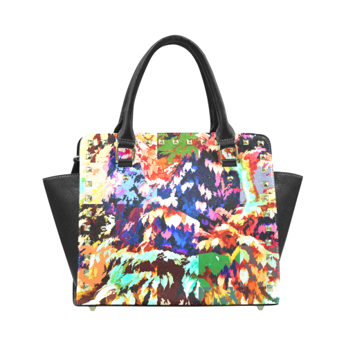 Foliage Patchwork #7 - Jera Nour Rivet Shoulder Handbag (Model 1645)