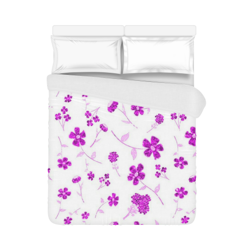 sweet sparkling floral, pink Duvet Cover 86"x70" ( All-over-print)