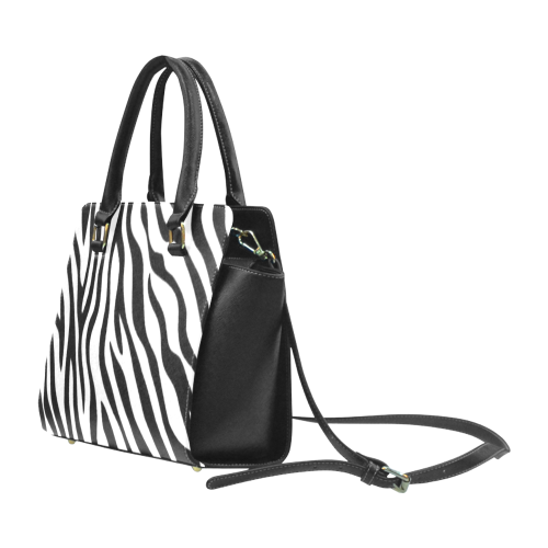 Zebra Print Rivet Shoulder Handbag (Model 1645)