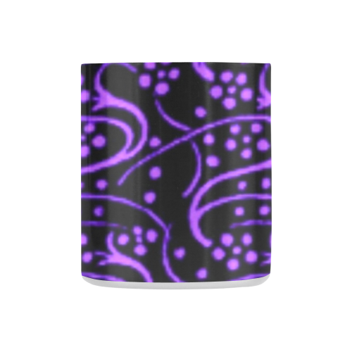 Vintage Swirl Floral Purple Black Classic Insulated Mug(10.3OZ)