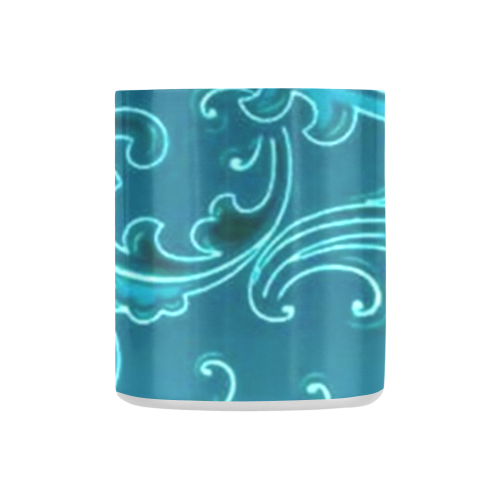 Vintage Swirls Curlicue Teal Turquoise Peacock Classic Insulated Mug(10.3OZ)