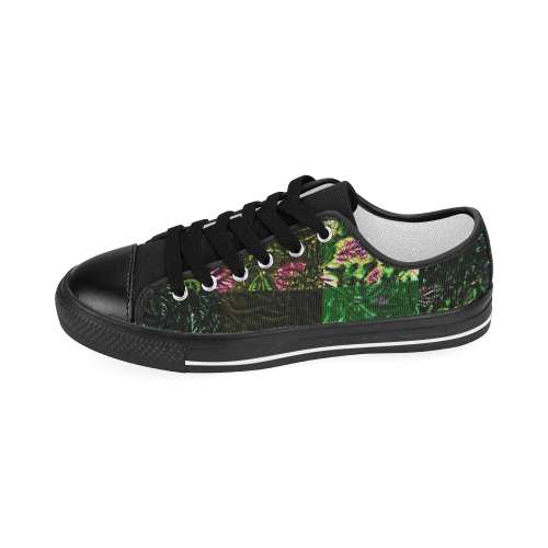 Foliage Patchwork #1 Black  - Jera Nour Men's Classic Canvas Shoes (Model 018)