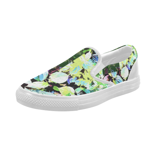 Foliage Patchwork #2 - Jera Nour Women's Slip-on Canvas Shoes (Model 019)