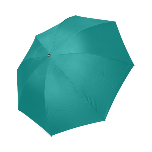 Deep Peacock Blue Color Accent Foldable Umbrella (Model U01)