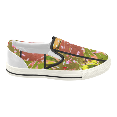 Foliage Patchwork #5 - Jera Nour Women's Slip-on Canvas Shoes (Model 019)