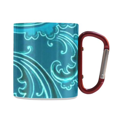 Vintage Swirls Curlicue Teal Turquoise Peacock Classic Insulated Mug(10.3OZ)