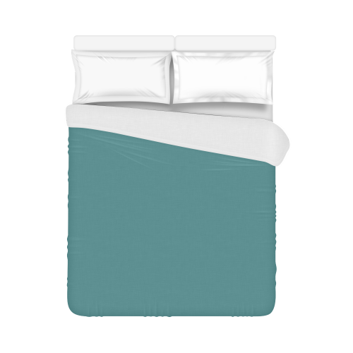 Teal Color Accent Duvet Cover 86"x70" ( All-over-print)