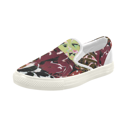 Foliage Patchwork #6 - Jera Nour Women's Slip-on Canvas Shoes (Model 019)