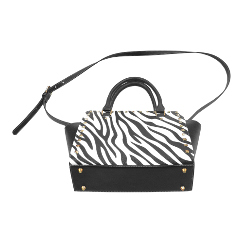 Zebra Print Rivet Shoulder Handbag (Model 1645)