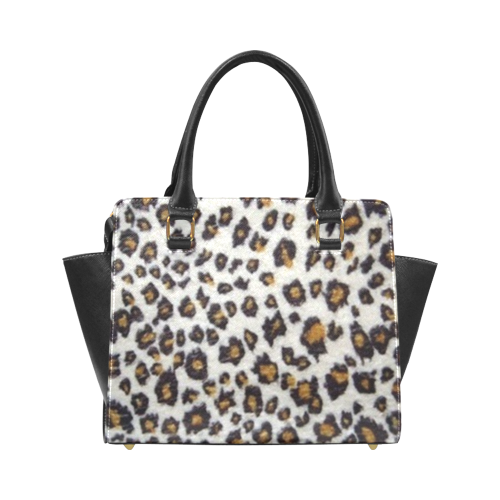 Leopard Print Rivet Shoulder Handbag (Model 1645)