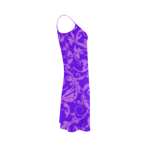 Vintage Swirls Amethyst Ultraviolet Purple Alcestis Slip Dress (Model D05)