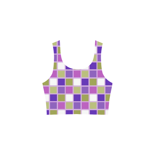 Harlequin Sage Green Lavender Purple Color Tiles Atalanta Sundress (Model D04)