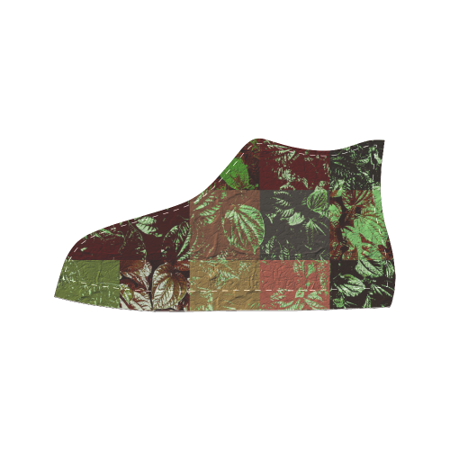 Foliage Patchwork #4 - Jera Nour Men’s Classic High Top Canvas Shoes (Model 017)