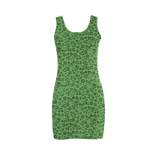 Vintage Flowers Ivy Green Medea Vest Dress (Model D06)