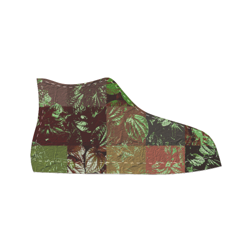 Foliage Patchwork #4 - Jera Nour Men’s Classic High Top Canvas Shoes (Model 017)