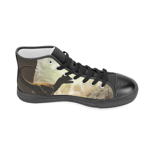 Dinosaur Men’s Classic High Top Canvas Shoes (Model 017)