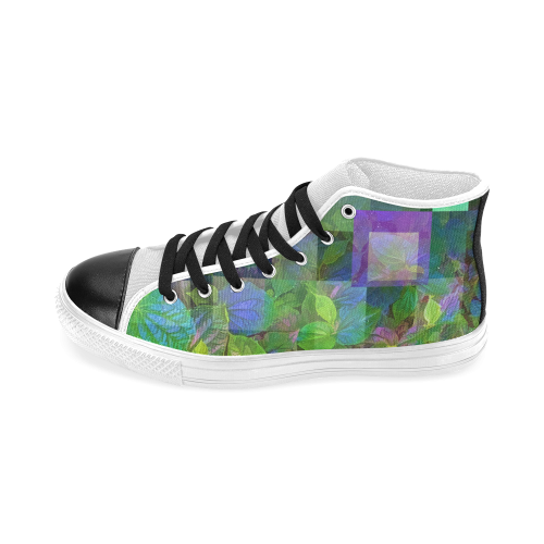 Foliage Patchwork #10 - Jera Nour Men’s Classic High Top Canvas Shoes (Model 017)