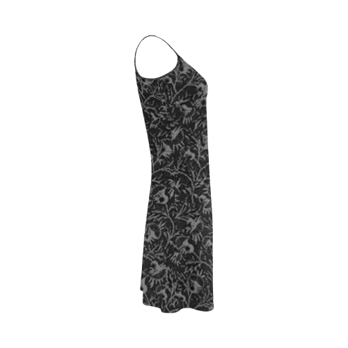 Vintage Floral Charcoal Black Alcestis Slip Dress (Model D05)