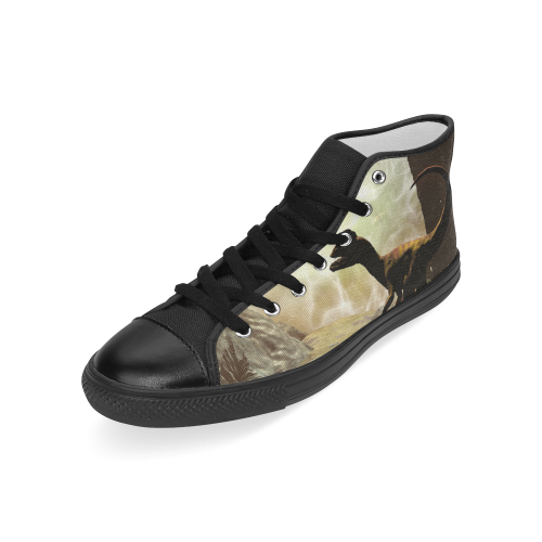 Dinosaur Men’s Classic High Top Canvas Shoes (Model 017)