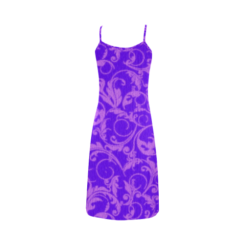 Vintage Swirls Amethyst Ultraviolet Purple Alcestis Slip Dress (Model D05)