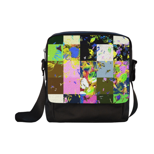 Foliage Patchwork #3 Black - Jera Nour Crossbody Nylon Bags (Model 1633)