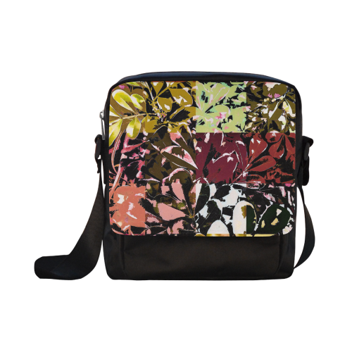 Foliage Patchwork #6 Black - Jera Nour Crossbody Nylon Bags (Model 1633)