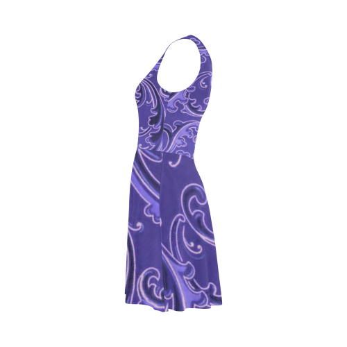 Vintage Swirls Curlicue Lavender Purple Atalanta Sundress (Model D04)