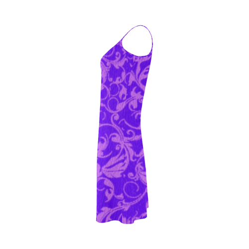 Vintage Swirls Amethyst Ultraviolet Purple Alcestis Slip Dress (Model D05)