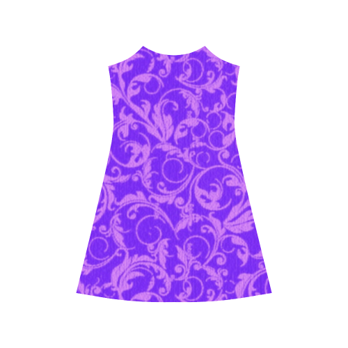 Vintage Swirls Amethyst Ultraviolet Purple Alcestis Slip Dress (Model D05)