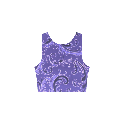 Vintage Swirls Curlicue Lavender Purple Atalanta Sundress (Model D04)