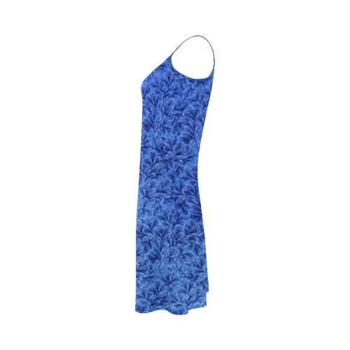 Vintage Floral Lace Leaf Sapphire Blue Alcestis Slip Dress (Model D05)