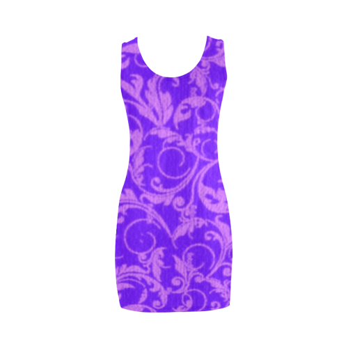 Vintage Swirls Amethyst Ultraviolet Purple Medea Vest Dress (Model D06)