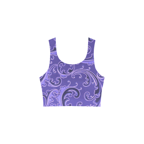 Vintage Swirls Curlicue Lavender Purple Atalanta Sundress (Model D04)