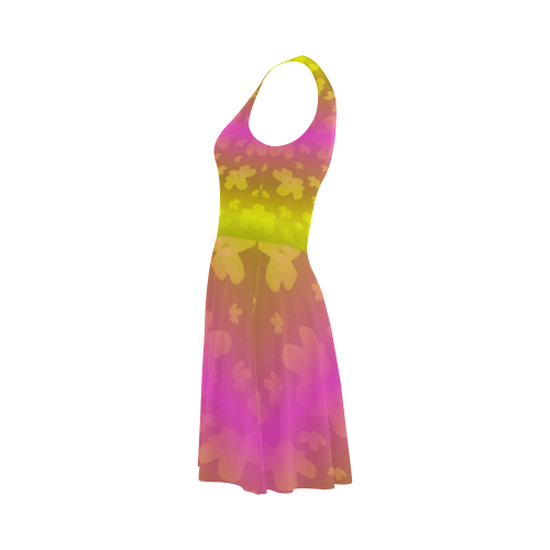 Pretty flowers in neon Atalanta Sundress (Model D04)