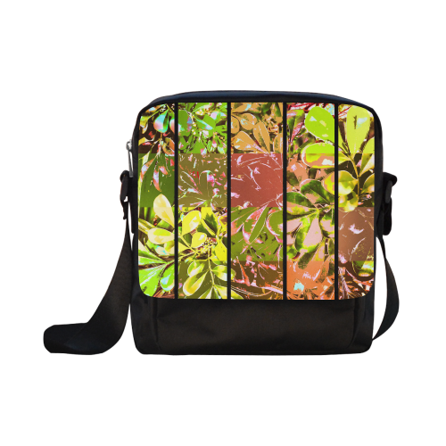 Foliage Patchwork #5 Black - Jera Nour Crossbody Nylon Bags (Model 1633)