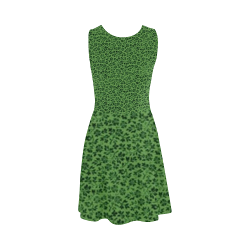 Vintage Flowers Ivy Green Atalanta Sundress (Model D04)