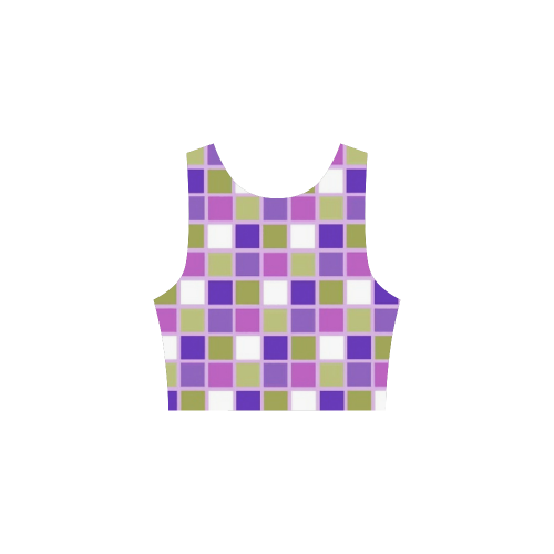 Harlequin Sage Green Lavender Purple Color Tiles Atalanta Sundress (Model D04)