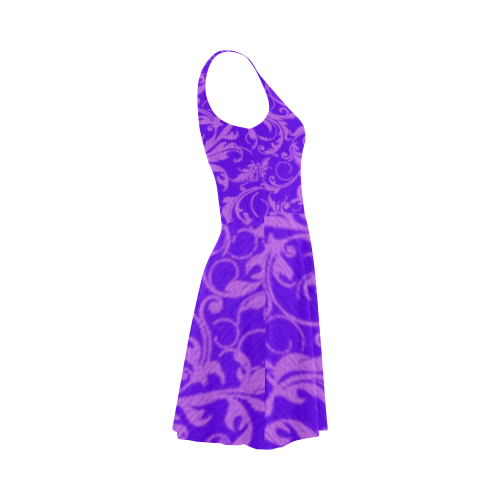 Vintage Swirls Amethyst Ultraviolet Purple Atalanta Sundress (Model D04)