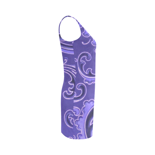 Vintage Swirls Curlicue Lavender Purple Medea Vest Dress (Model D06)