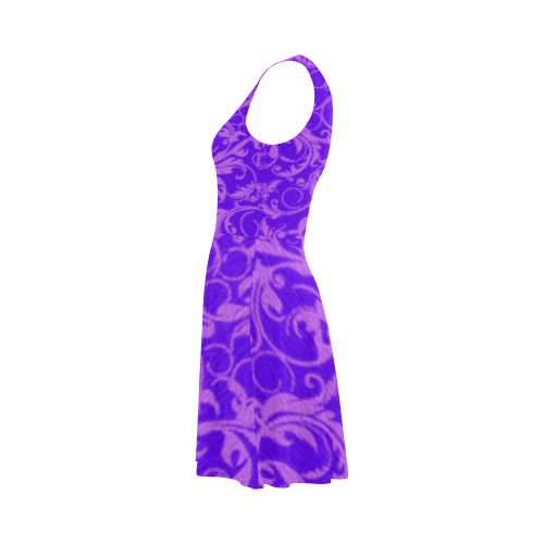 Vintage Swirls Amethyst Ultraviolet Purple Atalanta Sundress (Model D04)