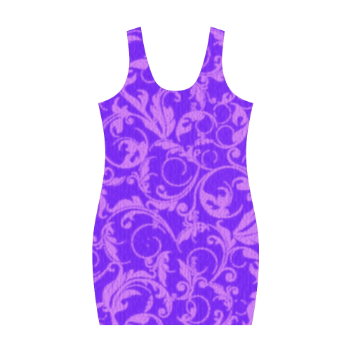 Vintage Swirls Amethyst Ultraviolet Purple Medea Vest Dress (Model D06)