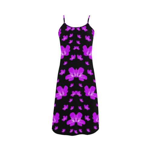 Pretty flowers in purple Alcestis Slip Dress (Model D05)