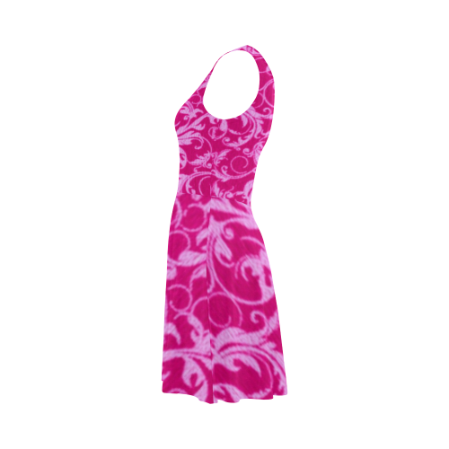 Vintage Swirls Hot Pink Atalanta Sundress (Model D04)