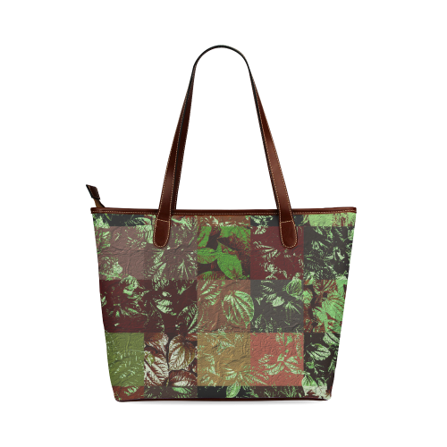 Foliage Patchwork #4 - Jera Nour Shoulder Tote Bag (Model 1646)