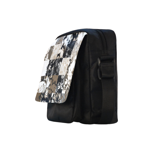 Foliage Patchwork #8 Black - Jera Nour Crossbody Nylon Bags (Model 1633)