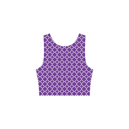 royal purple white quatrefoil classic pattern Atalanta Sundress (Model D04)