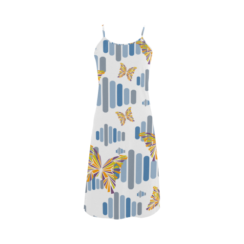 Butterflies with stripes Alcestis Slip Dress (Model D05)