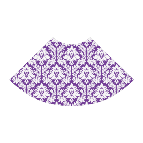 damask pattern royal purple and white Atalanta Sundress (Model D04)