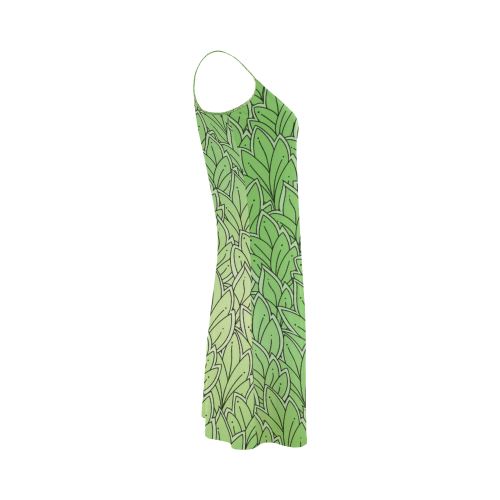 Mandy Green - Leaves Pattern2 Alcestis Slip Dress (Model D05)