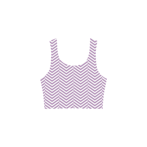 lilac purple and white classic chevron pattern Atalanta Sundress (Model D04)